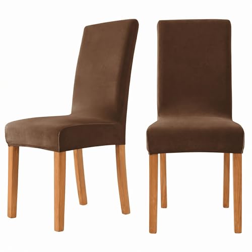 Deisy Dee Velvet Stretch Dining Room Chair Covers - Colorful and Washable Parson Chair Slipcovers -...