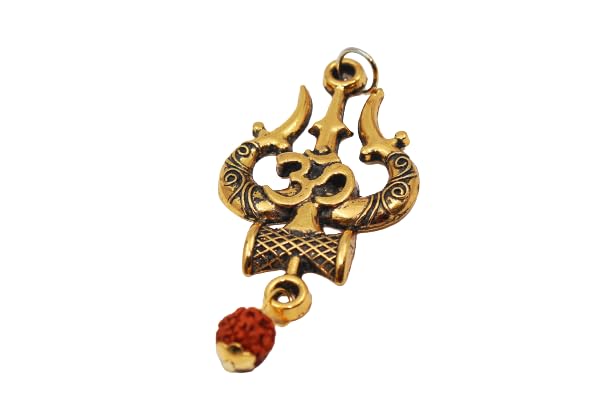 Dharmsaar Original Mahakal Locket with Rudraksha, Golden Om Trishul Damru Pendant, Spiritual Shiva Bholenath Religious Locket for men and women (without chain) (B0BF9K4B56) Amazon Price History, Amazon Price Tracker