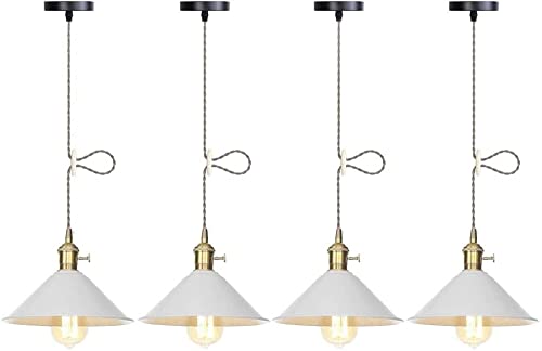 Lustre et lampe à suspension industrielle en métal moderne réglable lot de 4
