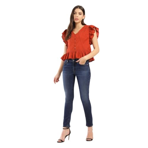 Image of Women's Mid Rise 711 Skinny Blue Jeans