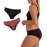 anaissa Lot de 2 Culottes Menstruelles Adolescentes Abundant Flow Boston - Absorption renforcée, Protection 12h, Coton Bio, Réutilisable et Écologique - Idéal pour le jour et la nuit, Combi, M