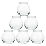 FELTECHELECTR 6 piezas Tarros de Vidrio para Yogur y Pudding con Tapa Hermética Frascos para Leche y Postres Resistente y Seguro para Almacenaje y Transporte