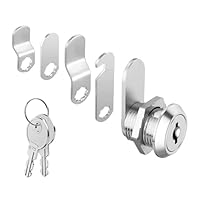 zoerbufan Briefkastenschloss mit 5 Verschiedene Schlossplatten und 2 Schlüssel, 16 mm Schrankschloss, Briefkasten schloß, Spindschloss, Hebelschloss Möbelschloss für Schranktüren, Büro, Aktenschrank