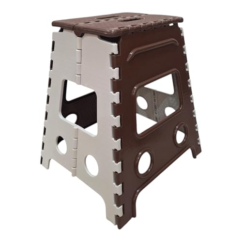Image of Shah Enterprises Plastic Folding Stool 18 Inch (Brown)