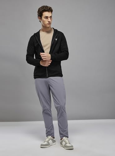 Image of TECHNOSPORT Men's Regular Fit Jacket with Zip Pockets, TS FLEXI Lightweight Windproof Quick Dry Full Sleeve Jacket for Gym Running and Travel