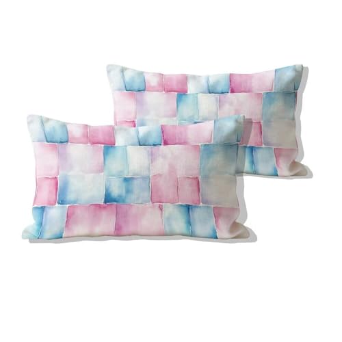 Taie d'oreiller décorative moderne imperméable rose 40x80 en velours
