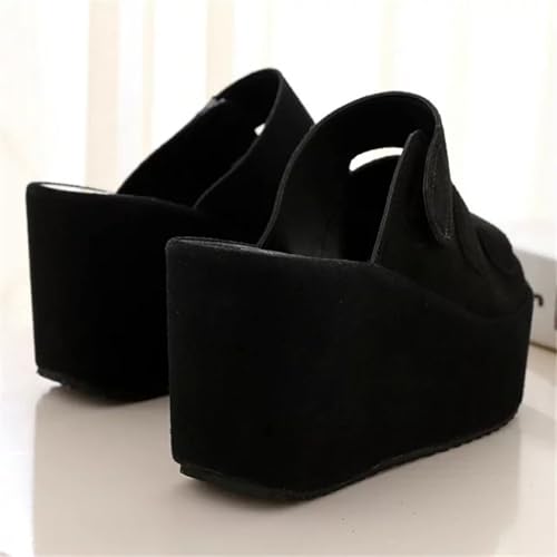 CROSSBABY Women’s Fish Mouth Open Toe Platform Wedge Sandals,Fashion Comfortable Non-Slip Slip on Lightweight Outdoor Wedges Slides Sandal Casual Shoes3