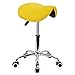 BEVANNJJ. Stołek Rolling Swivel Saddle Stołek Wysokość Regulowany do Masażu Salon Spa Opracowywanie ergonomicznego obrotowego krzesła z kołami (żółty) (Color : Yellow)