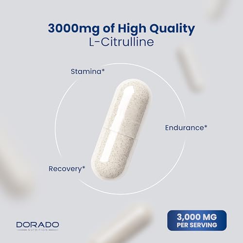 Image of L Citrulline 3000mg Supplement (240 Capsules) Support L Arginine & Nitric Oxide Pills - L-Citrulline For Men & Women - Muscle Recovery & Pump Supplement - 3rd Party Tested, Vegan, Non-GMO - USA Made