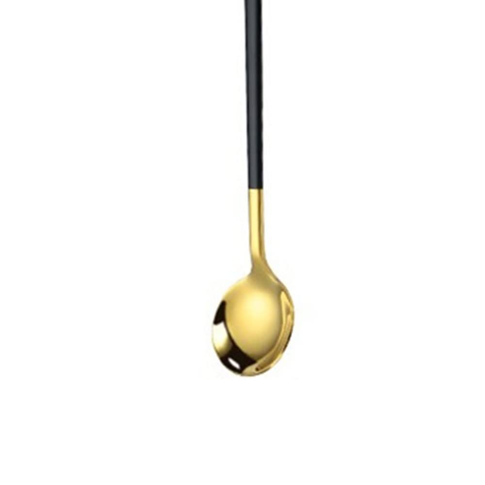 Cucharas de Café, Té Mango Largo Café Mezcla Cuchara Cabeza Redonda Helado Postre Cucharadita Cocina Cocina Cocina Vajilla Utensilio Cuchara para Cocinar，Cuchara de Sopa (Quantity : 6)
