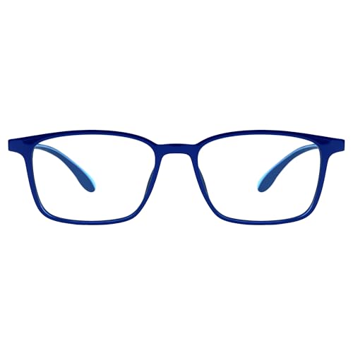 Image of Blue Light Blocking Glasses for Men & Women | Blue Cut Anti Eye Strain & UV Protection Eyeglasses for Computer, Gaming & Mobile | Stylish Rectangle Frame Chasmaa