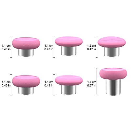 Image of Metal Thumbsticks Replacement for Xbox One Elite Controller Series 2 Model 1797 - Thumb Sticks Kits for Elite Series 2 Core Controller (6-IN-1-Pink)