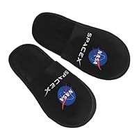 Nasa And Spacex Fuzzy House Slippers Hotel Warm Cozy Furry Shoes For Women Men Indoor Slide