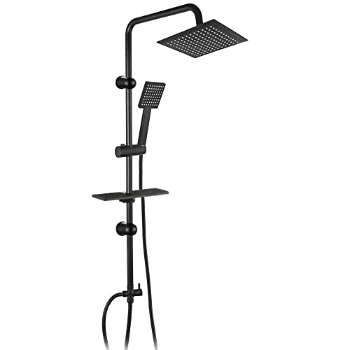 Asta saliscendi nera colonna doccia soffione fisso...