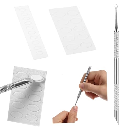 Empujador de cutículas, herramienta de empuje y preparación de uñas, removedor de cutículas de uñas con hojas de papel de lija autoadhesivas, grano 100/180, papel de lija de acero inoxidable