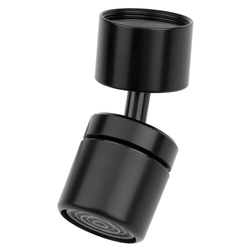 Aireador Grifo Cocina Rotativo a 360°, Boquilla Grifo Cocina Universal Para Grifos M22, Atomizador Grifo Ahorra Agua, Adaptador Grifo para Bañ y Cocina (Negro)