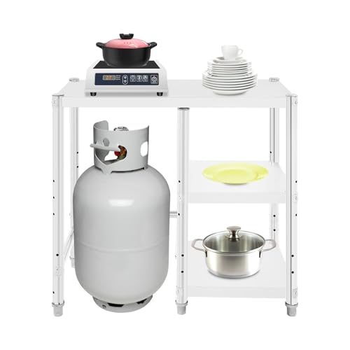 Brride Estante Para Cocina Para Bombonas De Gas Y Estufas, Soporte Para Microondas Con Almacenamiento, Soporte De Cocina De 3 Niveles Con Estantes Ajustables, Soporte De Mesa Para Bar Café Brride Estante Para Cocina Para Bombonas De Gas Y Estufas, Soporte Para Microondas Con Almacenamiento, Soporte De Cocina De 3 Niveles Con Estantes Ajustables, Soporte De Mesa Para Bar Café