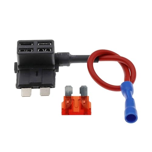 Portafusibles para auto pequeño tamaño medio con adaptador Add-a-circuit de 12V y fusible estándar ATM micro MI-N de 10A (Color: Estándar, Tamaño: Sin fusible) miniatura 1