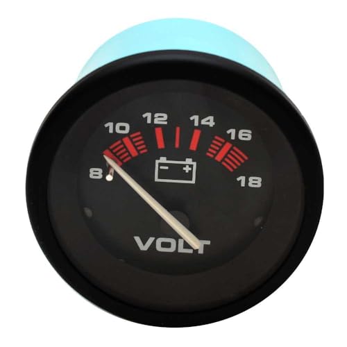 Teleflex Boat Volt Gauge 57901 | 8-18V Amega 2 Inch Black