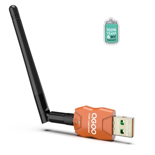 Class 1 Long Range Bluetooth Adapter for PC, QGOO USB Bluetooth Adapter for PC 5.3+EDR, Bluetooth Dongle Bluetooth Receiver Support Windows10/8.1/8/7?orange-134?