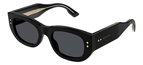 GUCCI Womens GG1215S Sunglasses, Black-Black-Grey, 51