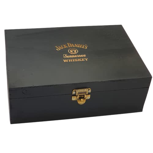Kit Whisky Jack Daniels 1 Litro + 2 Copos De Vidro + Caixa MDF