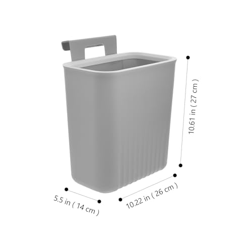 Bote de basura colgante para cocina gris con tapa miniatura 2