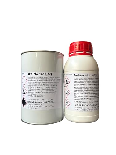 Kitcarbono Resina Epoxi Profesional Para Altas Temperaturas 1419/A-S formato 1.3 kg