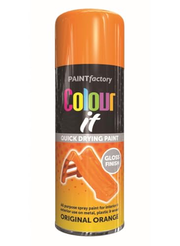 Inspired Essentials All Purpose Aerosol Spray Paint 400ml Quick Drying Spray, Fast Dry and Excellent Coverage for Metal, Wood, Plastic and More (Original Orange)