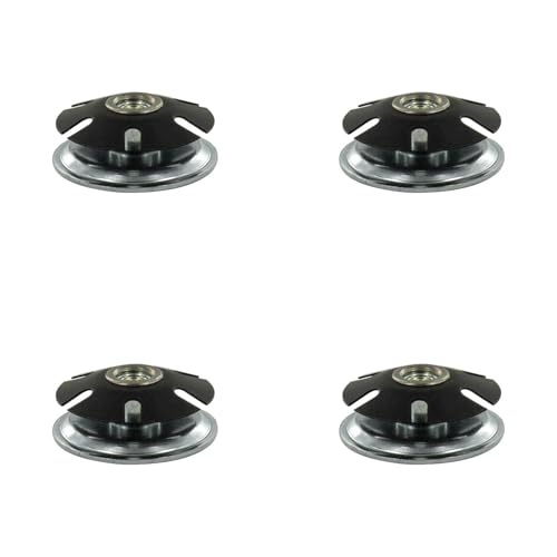 Outwater Industries Metal Threaded Single Star Type Leveler Inserts for 1-1/2 Inch Round Tubing, Heat Treated Steel and Zinc Plated Base, Fits Round 16-18 Gauge Tube, Thread: 5/16-18, 4 Pack