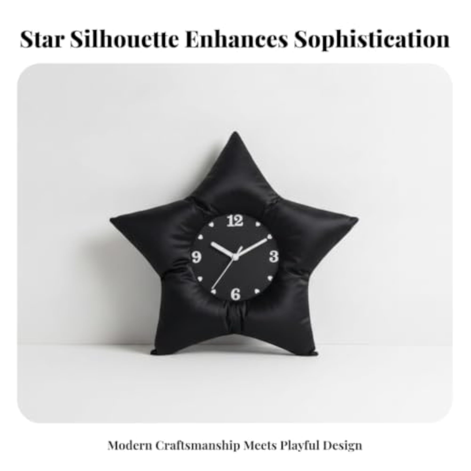 Whimsical Star Cushion with Clock Face, Stylish Aesthetic for Bedroom