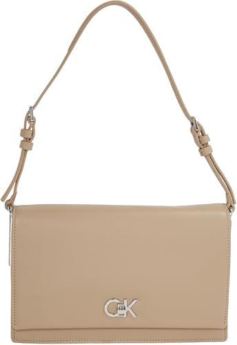 Calvin Klein Women's Elongated Shoulder Bag with Twist Closure, G...