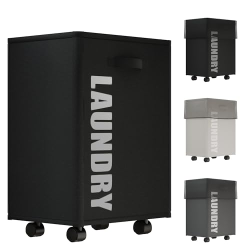 Linsvirgo Laundry Hamper with Wheels 85L Large Collapsible Laundry Basket, Waterproof Dirty Clothes...
