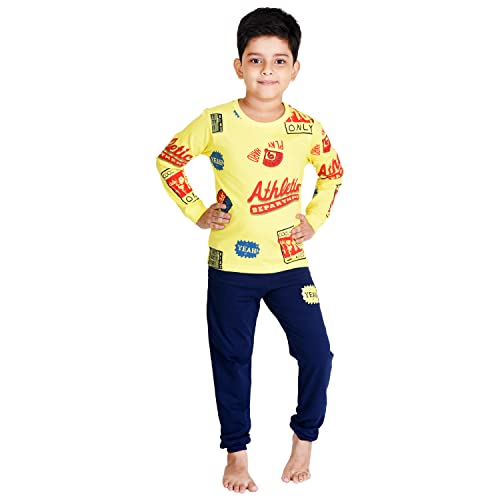 Image of Clothe Funn Boys Printed Cotton Full Sleeves T-Shirt & Pant Set