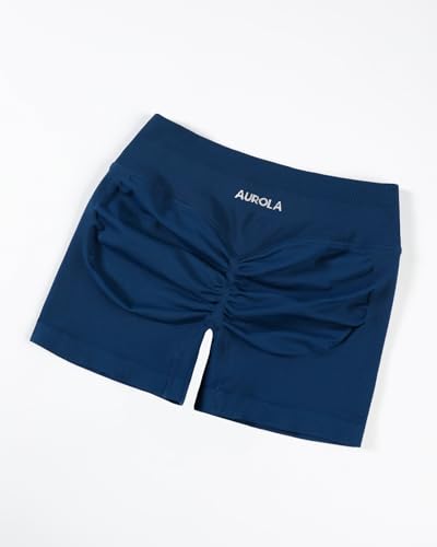 Image of AUROLA Influence Workout Shorts for Women,2.5 3.5 4.5 5.5 6.5 No Roll Up Squat Proof Scrunch Seamless Compression Gym Short