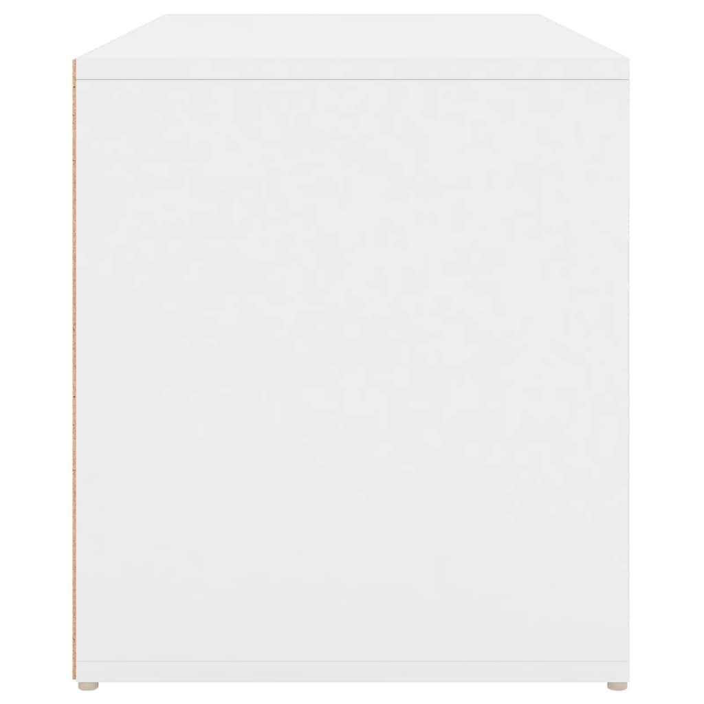 vidaXL Flurbank 1 Schublade Sitzbank Sitztruhe Schuhbank Garderobenbank Truhenbank Bank mit Stauraum Flurmöbel 80x40x45cm Weiß Holzwerkstoff