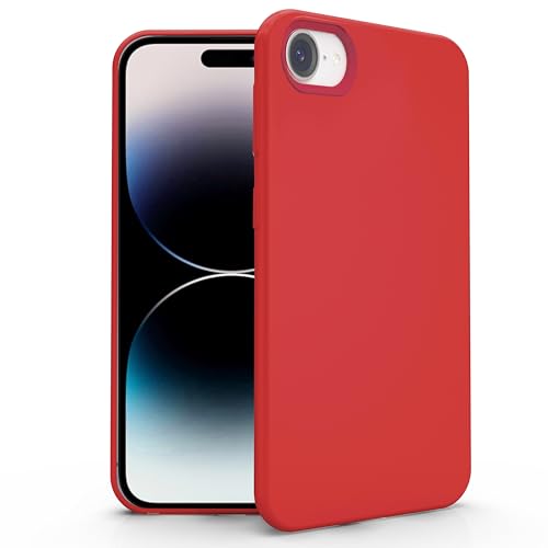 N NEWTOP Cover Compatibile per Apple iPhone 16E, Custodia TPU SOFT Gel Silicone Ultra Slim Sottile Flessibile Case Posteriore Protettiva Anti Urto Guscio Scocca Colorato Fina (Rosso)