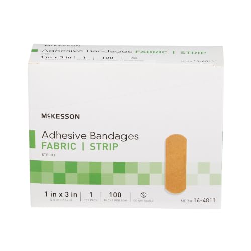 McKesson Adhesive Bandages, Sterile, Fabric, Tan, 1 x 3 in, 100 ct - image 8