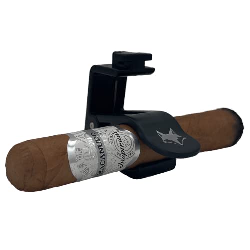 Image of DESERT FOX GOLF Phone Caddy + Cigar Holder - Adjustable Golf Cart Phone Mount with Secure Cigar Clip - Hands-Free GPS & Golf App Access - Fits All Phones & Cigars (Red)