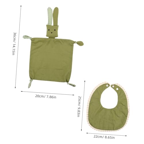 SUPVOX Boy Girl Bedtime Must-have Set Security Blanket Bib Hair Accessories Newborn Cozy Stylish2