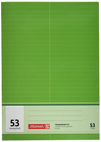 Brunnen 1043725 – Quaderno per vocaboli (linea A4, 32 fogli, a righe, con divisione)