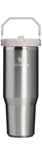 Image of STANLEY IceFlow 2.0 Flip Straw Tumbler with Handle 30 oz | Twist On Lid and Flip Up Straw | Leak Resistant Water Bottle | Insulated Stainless Steel | BPA-Free | Stainless Steel Ash