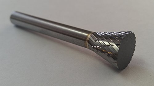 Fresa double cut de carburo 1/2" x 1/2" en vástago 1/4" miniatura 5