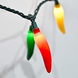 Cbebew Chili Pepper String Lights, 13.6FT Cinco De Mayo Light with 35 Red Green and Yellow Chili Lights, Plug-in Hot Pepper Light for Patio Garden Living Room Christmas Mexican Party Decor