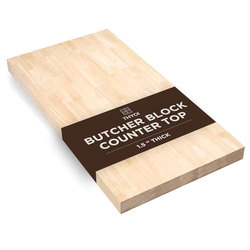 THYOI 4ft Hevea Butcher Block Countertop, 48' L x...