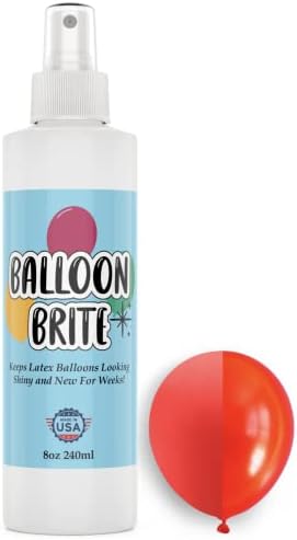 8 oz Balloon High Shine Spray for Latex Balloons - Balloon Spray Shine for an Elegant Hi Gloss Finish in Minutes - Specially Formulated Balloon Glow Spray Made in USA