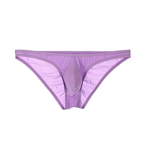 Men's Elastic Silky Briefs Low Rise Sexy Pouch Underwear Panties