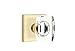 EMTEK Concealed Fastener Square Rosette Privacy Set with Matching Finish Windsor Crystal Knob - Choice of 7 Finishes - C5210WSUS4 - Satin Brass (US4)