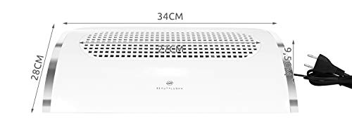 Staubabsaugung für Nagel Tischabsaugung mit 3 Lüfter und 2 Staubsäcken Weiß 8887 – Bild 3