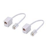 205円お得!RJ45-RJ11変換アダプタ RJ45‐RJ11変換コネクタ イーサネットアダプター RJ45 8P8C オス to RJ11 6P4Cメス M/Fケーブル 8極8芯-6極4芯(2パック ホワイト)